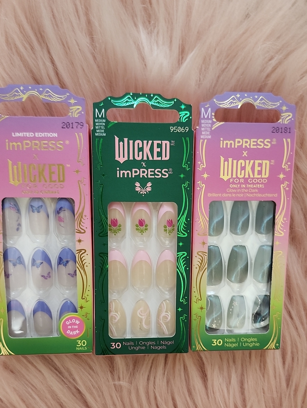 Brand New 3CT BUNDLE KISS IMPRESS X WICKED FOR GOOD False Nails-M
